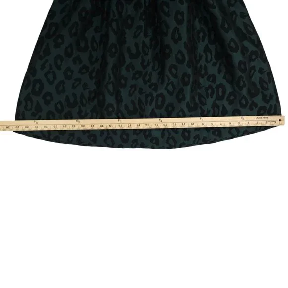 Ann Taylor Loft Leopard Print Jacquard Fit & Flare Dress Womens 4 Black Green - Picture 9 of 16